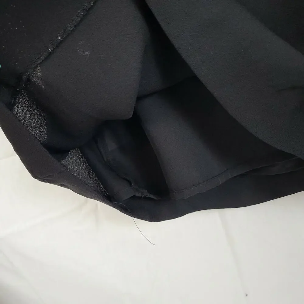 Mango Womens Black Spaghetti Strap Keyhole‎ Back Ruffled Tank Dress Size XXS